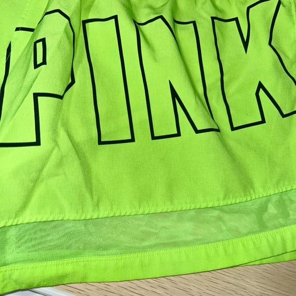 Victoria’s Secret PINK ultimate shorts SZ MED Neon green sports athletic - Picture 3 of 4
